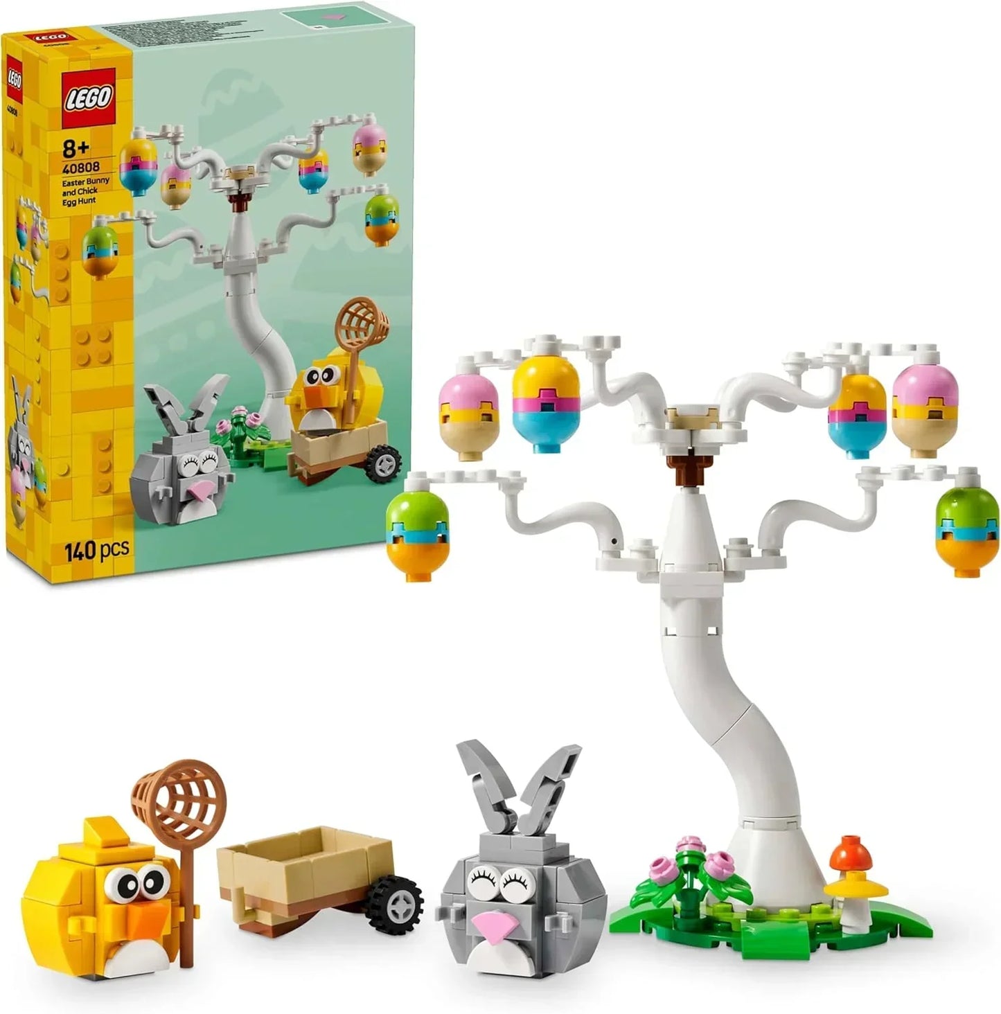 LEGO Easter 40808 Bunny and Chick Egg Hunt - Easter Toy w/Rabbit & Bird Animal Figures - Kids' Arts and Crafts Kit - Gift for 8+ Year Old Girls & Boys