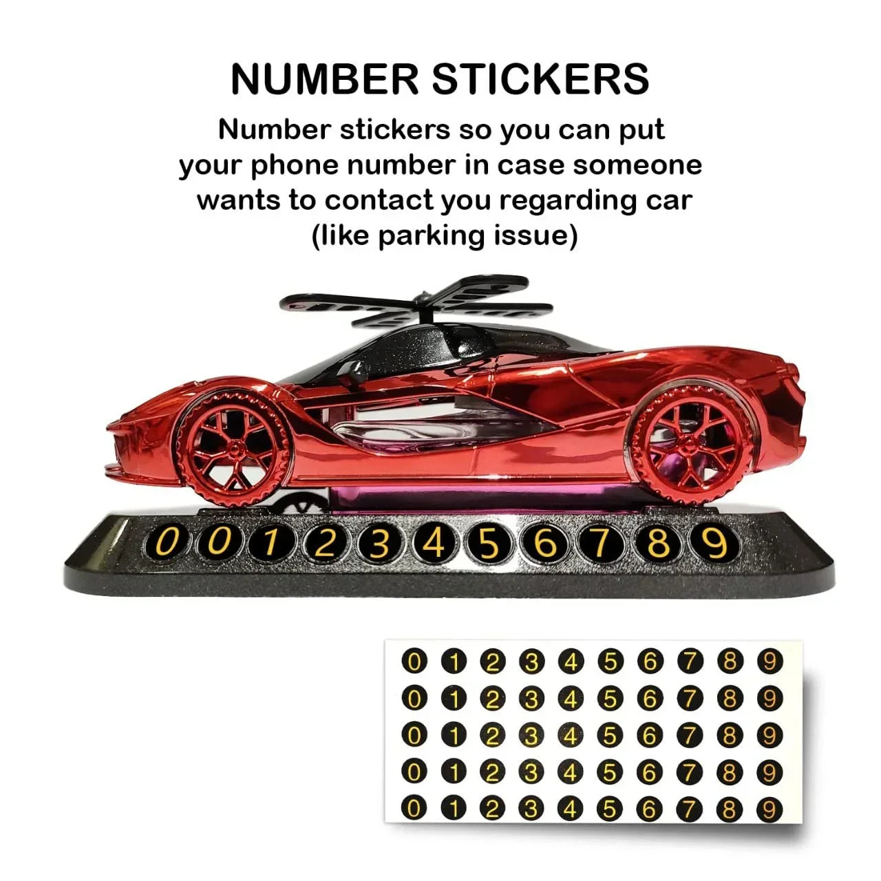 Solar Powered Car Dashboard Ferrari Car with Aroma Diffuser with refill, Stylish Car Interior Accessories (RED) - Jaiman Toys