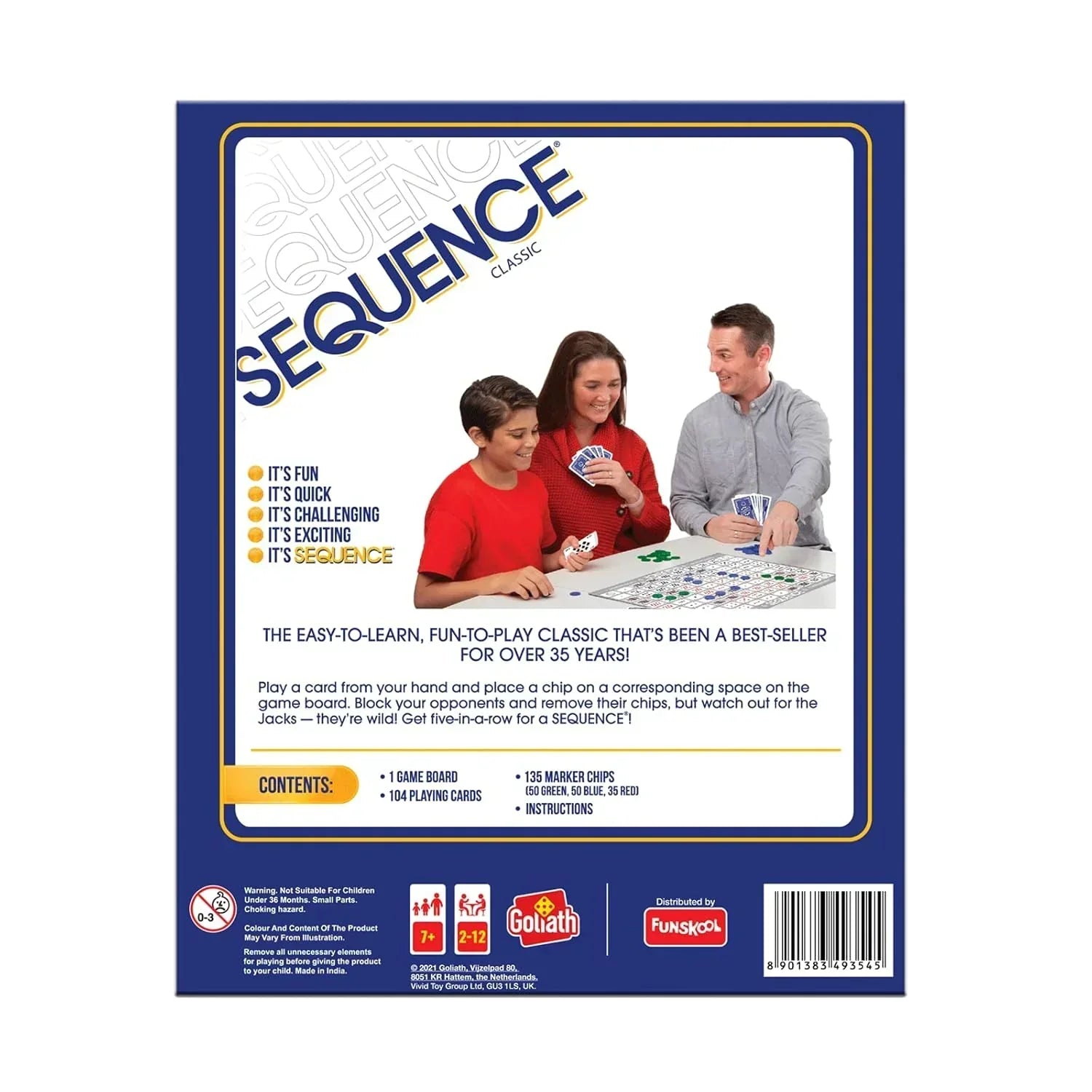 The Original Sequence, Strategy Game, Card Game, Board Game for Kids, Adults, Families - Jaiman Toys