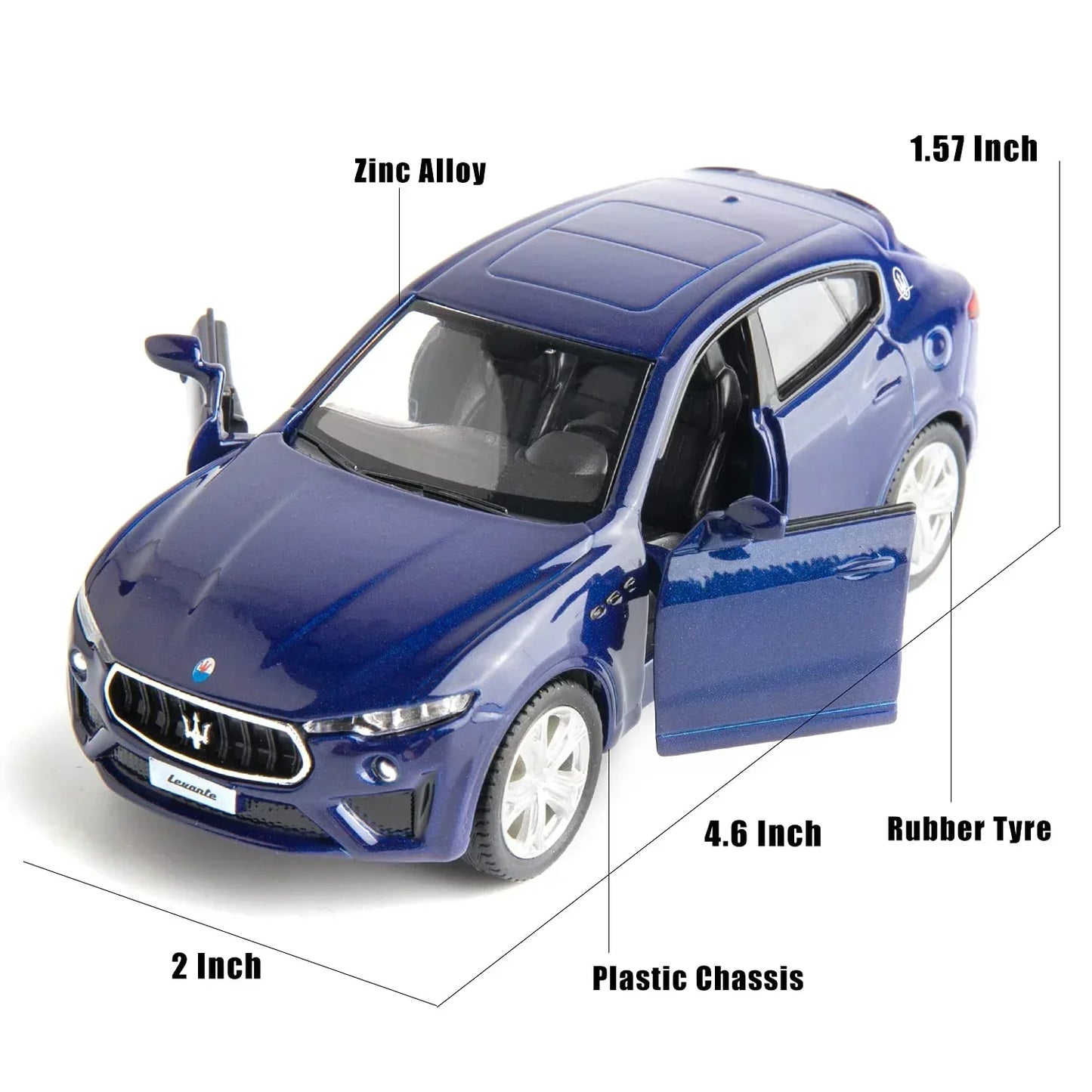 RMZ City 1:36 Maserati Levante GTS Diecast Alloy Car Model – Openable Doors | Pull Back & Go | 2 Color Variants