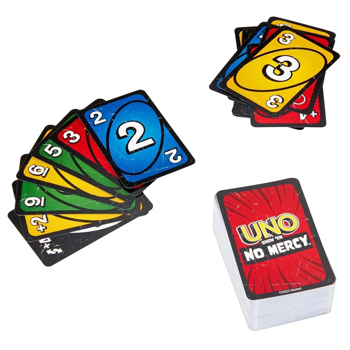 Mattel Games UNO Show ‘em No Mercy Card Game for Kids, Adults & Family Parties and Travel with Extra Cards, Special Rules and Tougher Penalties. - Jaiman Toys