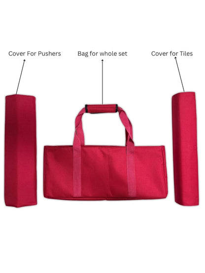 American Mahjong Set – 166 Tiles Complete Mah Jongg Game with 4 Color All-in-One Rack Pushers, Red Soft Carry Bag & Accessories | Classic Full Size Mahjong Tile Set