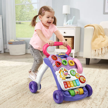 VTech Sit-to-Stand Learning Walker Interactive Baby Activity Walker with Removable Learning Center, Lights, Sounds, Music & Educational Activities | Early Learning Push Walker for Babies & Toddlers | Lavender