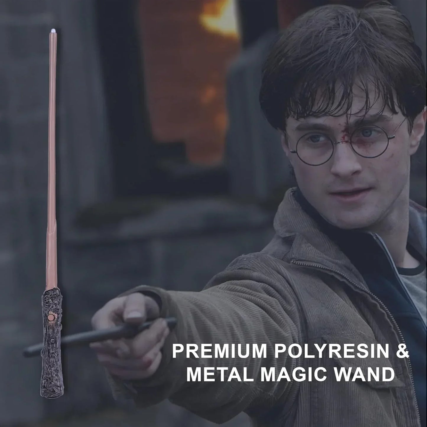 Classic Handcrafted Harry Potter Wand with LED, 35 CM Wizard Stick Collectible for Cosplay - Jaiman Toys