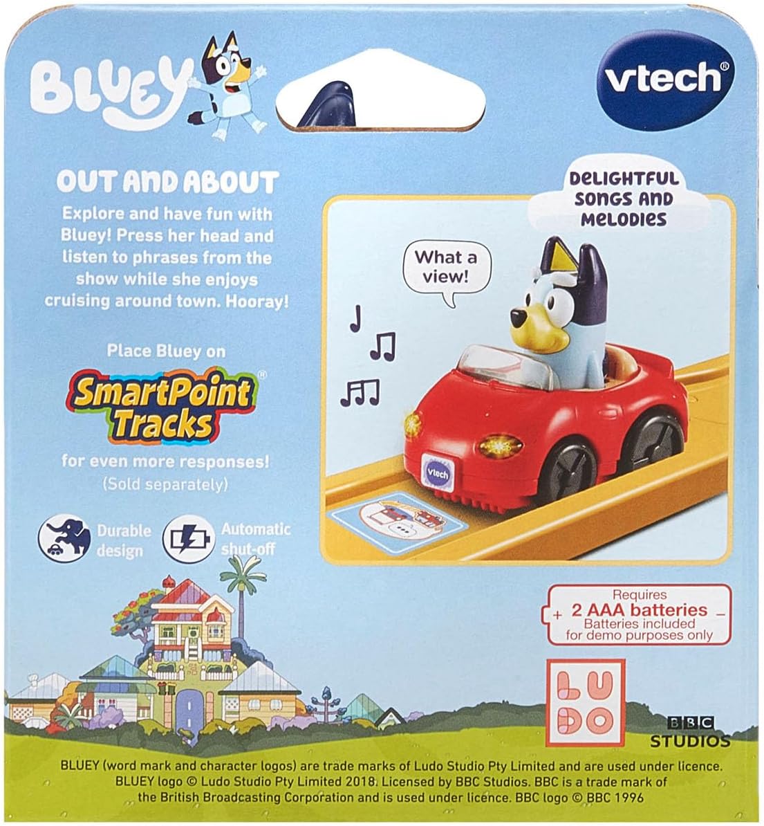 VTech Bluey Escape Convertible | Interactive Push-Along Toy Car with Bluey Figure, Sounds, Music & Pretend Play for Toddlers