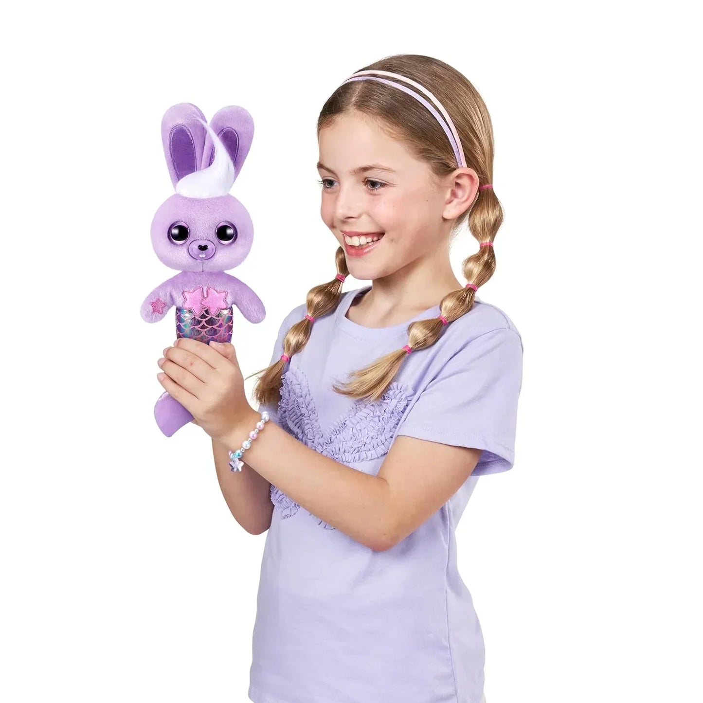 Pets Alive Furmaids by ZURU Mermaid Plush Interactive Light and Sound Girls Toy (Purple Rabbit) - Jaiman Toys