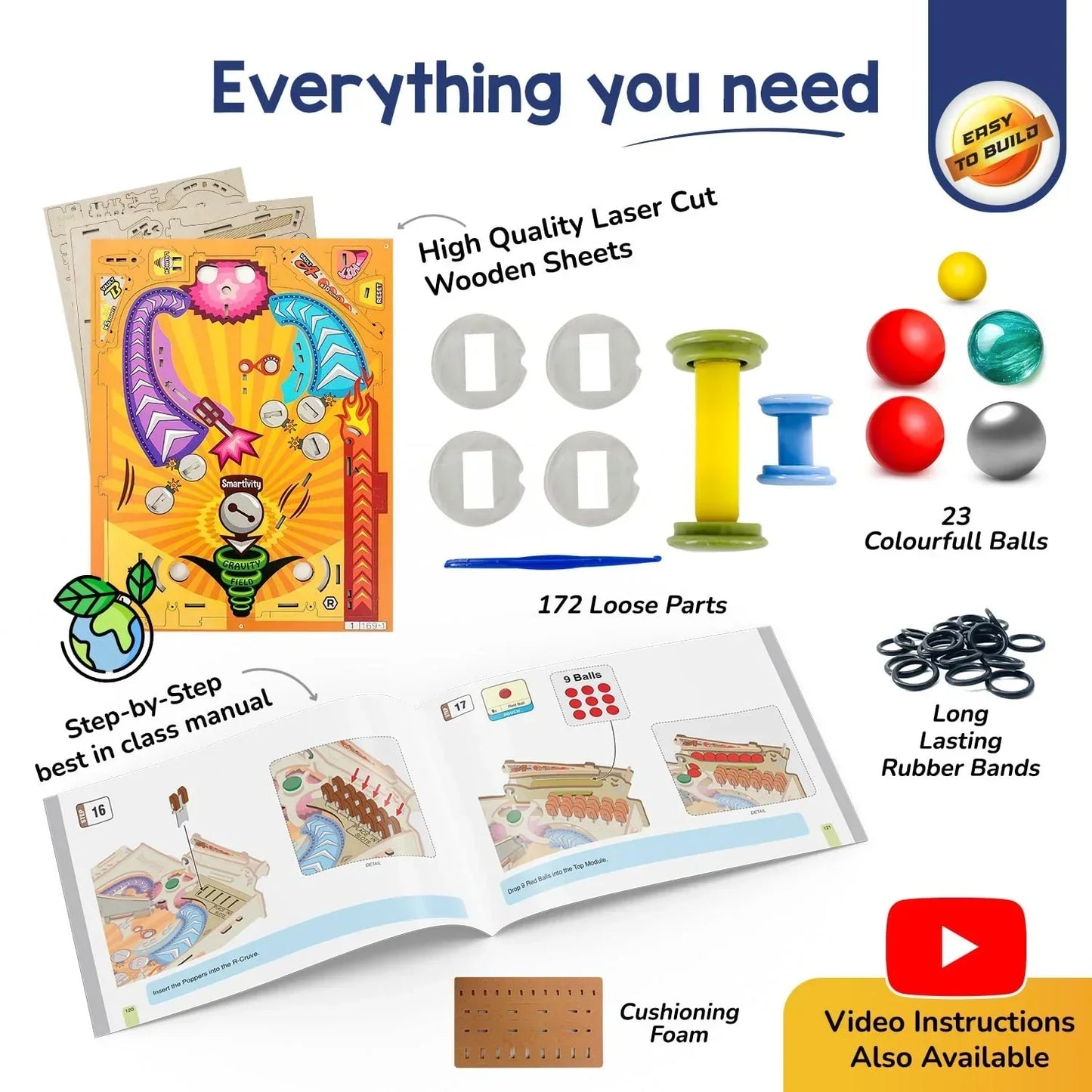 Smartivity Pinball Machine STEM DIY Kit – Educational Construction Toy for Kids - Jaiman Toys