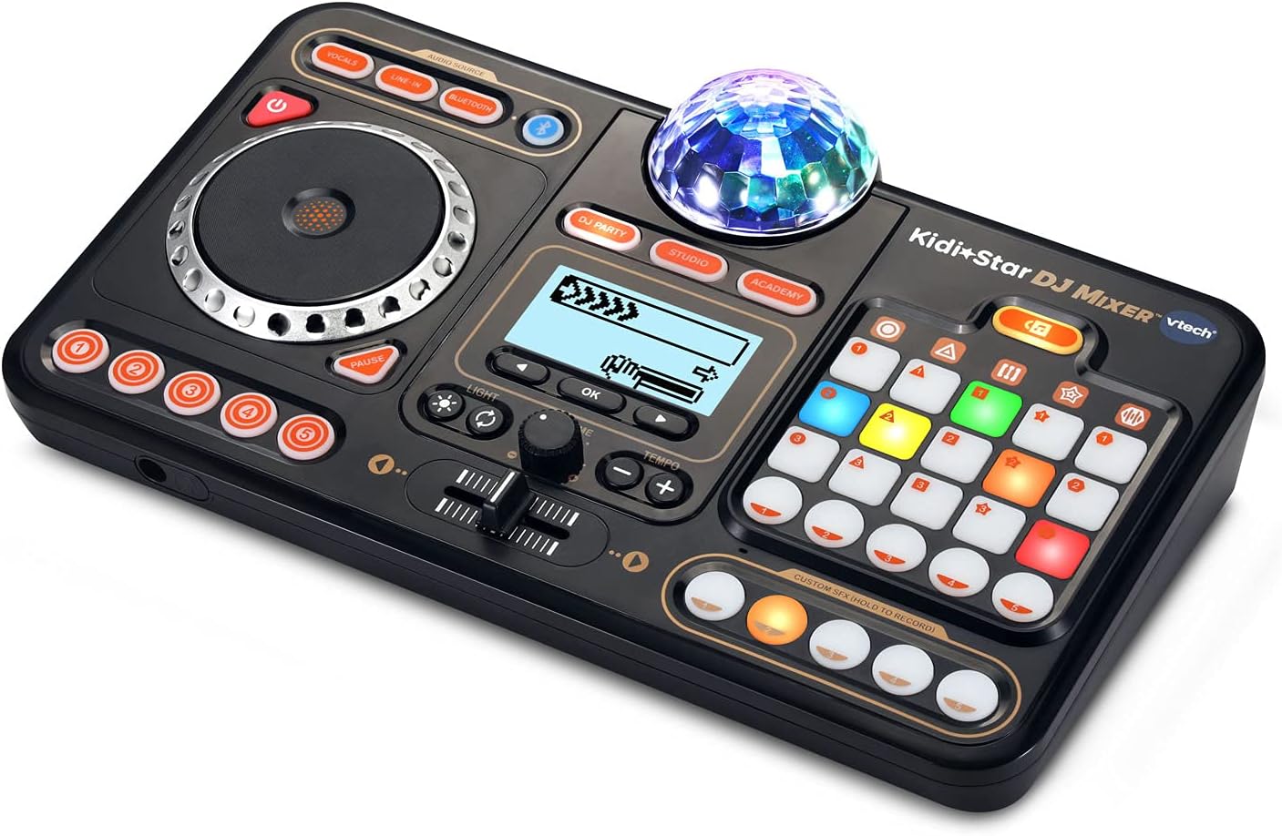 VTech Kidi Star DJ Mixer | Kids DJ Mixing Console with Bluetooth, DJ Turntable, Recording Studio, Sound Effects, Party Lights & Music Games | Interactive Music Toy
