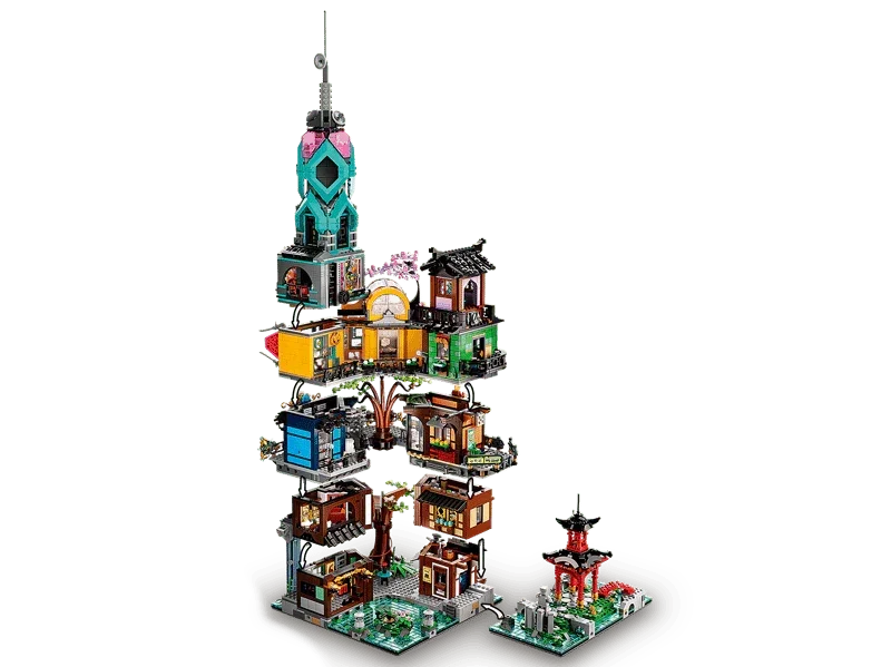 Lego NINJAGO City Gardens 71741 Building Kit; Ninja House Playset Featuring 19 Minifigures, New 2021 (5,685 Pieces), Multicolor