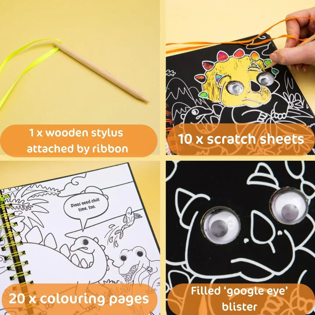 Scratch Art Friends: Dinosaurs by Bookoli - Jaiman Toys