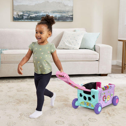 VTech Sort & Discover Activity Wagon Pink | Interactive Pull-Along Learning Walker & Shape Sorting Toy for Toddlers