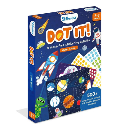 Skillmatics Art Activity - Dot It Space, No Mess Sticker Art for Kids, Craft Kits, DIY Activity, Gifts for Boys & Girls Ages 3, 4, 5, 6, 7, Travel Toys for Toddlers, Paper, Multicolor - Jaiman Toys
