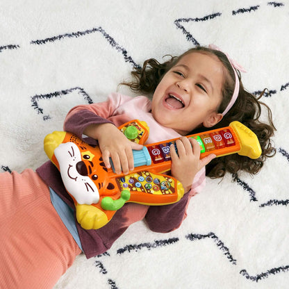 VTech Zoo Jamz Tiger Rock Guitar, Orange | Interactive Musical Learning Guitar with Lights, Songs, Animal Sounds & Educational Play for Toddlers