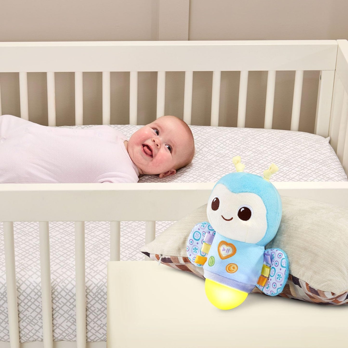 VTech Baby Soothe and Shine Firefly Musical Plush | Soft Comfort Toy with Color-Changing Night Light, Lullabies & Sleep Timer