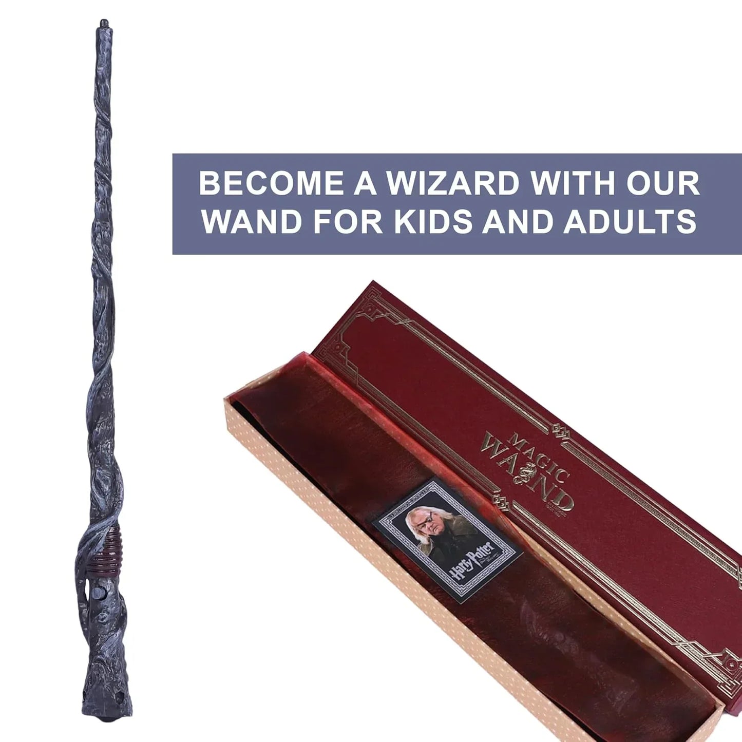 Classic Handcrafted Alastor Moody Wand with LED Light, 35 cm Wizard Stick Collectible for Cosplay Fans - Jaiman Toys