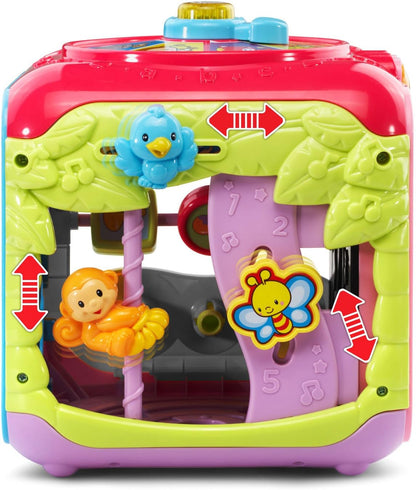 VTech Sort & Discover Activity Cube Interactive Learning Toy with Shape Sorter, Lights, Sounds & Music | Pink