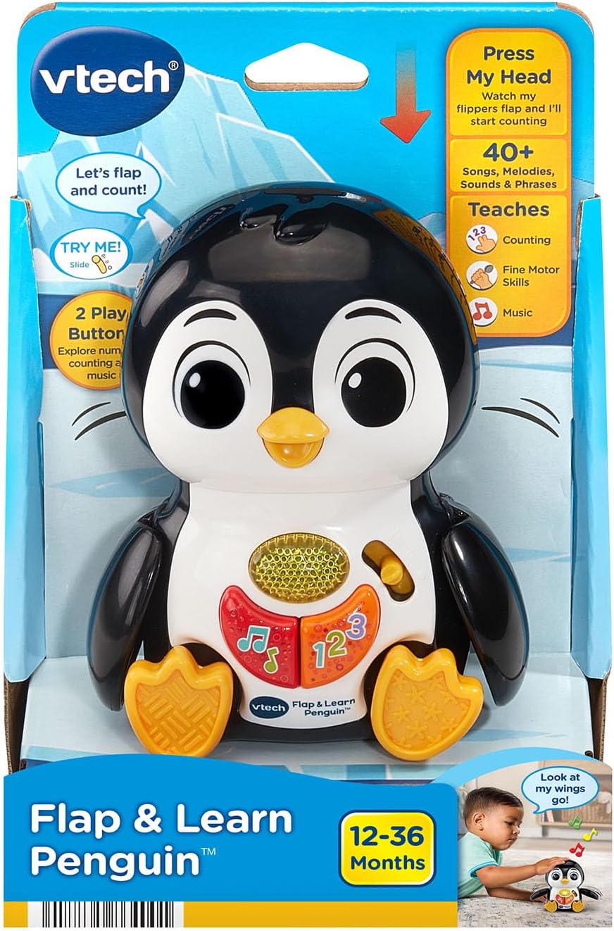 VTech Flap & Learn Penguin Interactive Counting Toy for Toddlers | Musical Learning Toy with Lights, Numbers & Songs