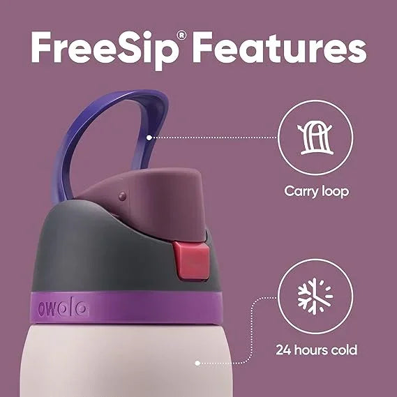 Owala FreeSip Insulated Stainless Steel Water Bottle with Straw for Sports, Travel, and School 24 OZ | 710 ML (White) - Jaiman Toys