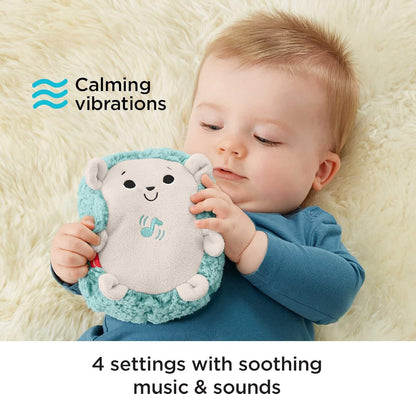 Fisher-Price Baby Hedgehog Musical Comforter Toy with Soothing Vibrations – Soft Plush Newborn Sleep Companion (Blue)