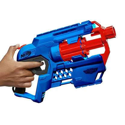 Nerf Alpha Strike Hammerstorm Blaster – Hammer-Priming Action, Rotating 8-Dart Drum, 8 Official Nerf Elite Darts – for Children, Teens, Adults, Multicolor (E6748) - Jaiman Toys