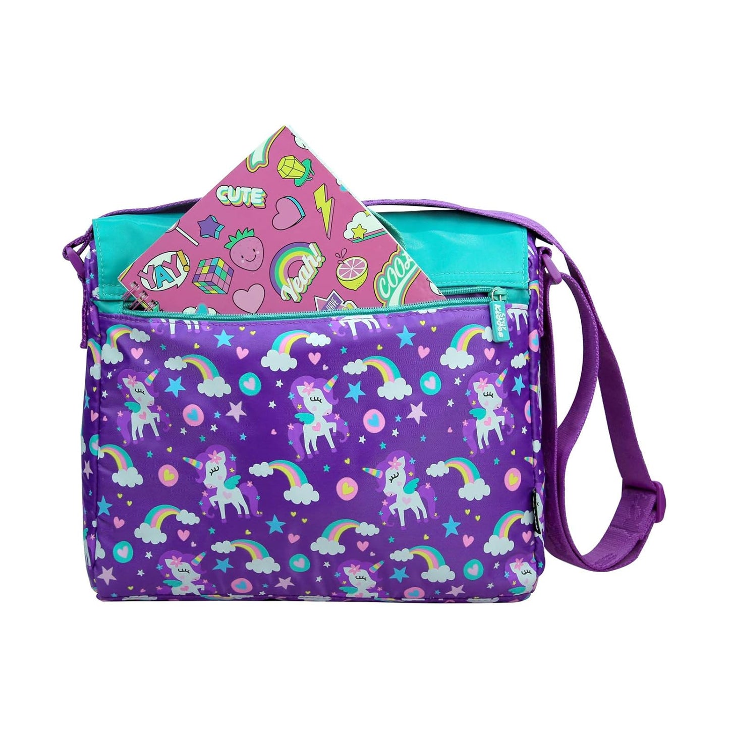Smily Kiddos Unicorn Fancy Shoulder Bag for Kids – Purple Side Bag with Adjustable Strap