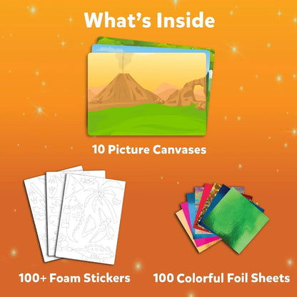 Skillmatics Art & Craft Activity - Foil Fun Dinosaurs, No Mess Art for Kids, Craft Kits & Supplies, DIY Creative Activity, Christmas Gifts for Boys & Girls Ages 4, 5, 6, 7, 8, 9, Travel Toys - Jaiman Toys