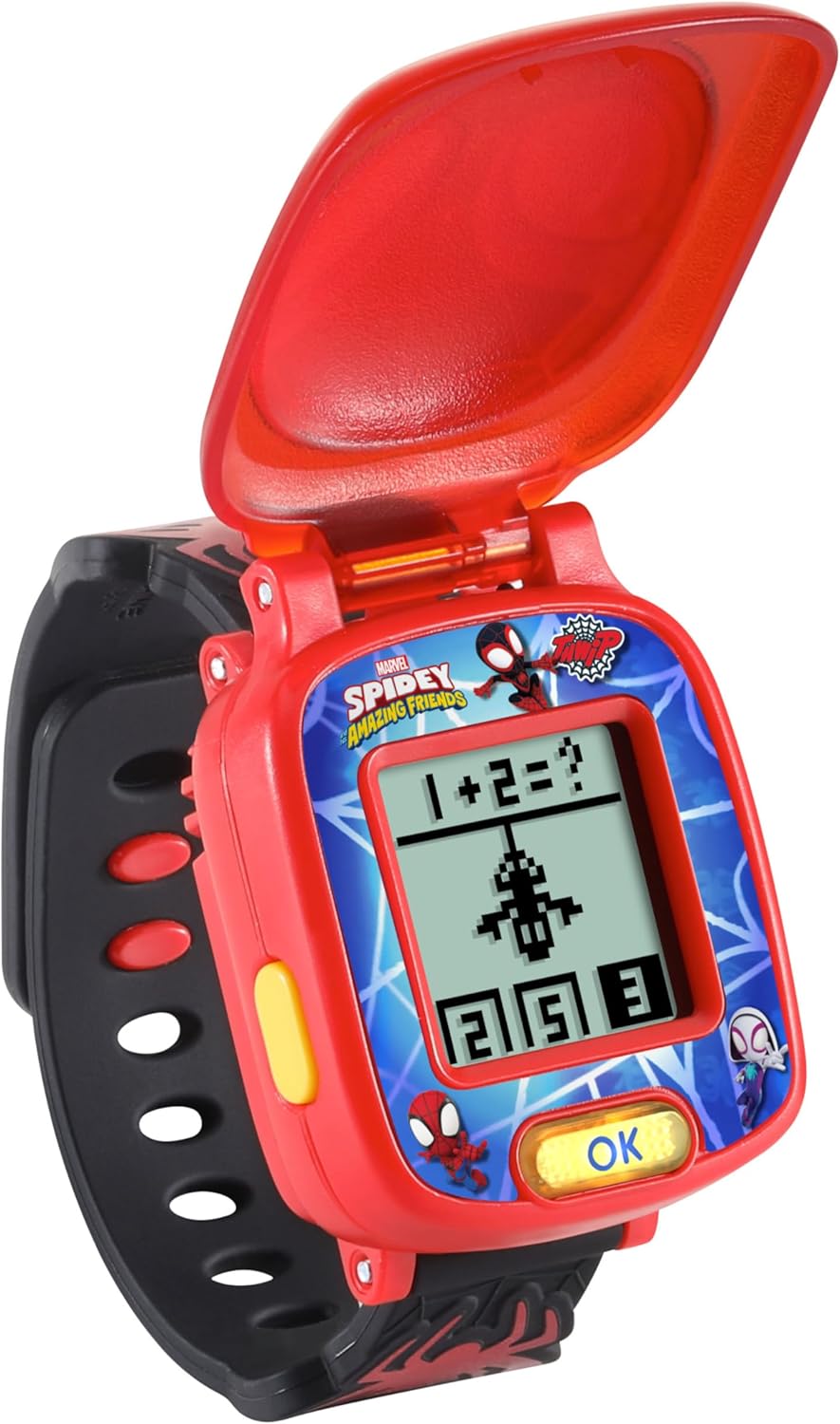 VTech Marvel Spidey and His Amazing Friends Spin Learning Watch | Interactive Educational Kids Watch with 4 Games, Clock, Alarm, Timer & Spidey Voice