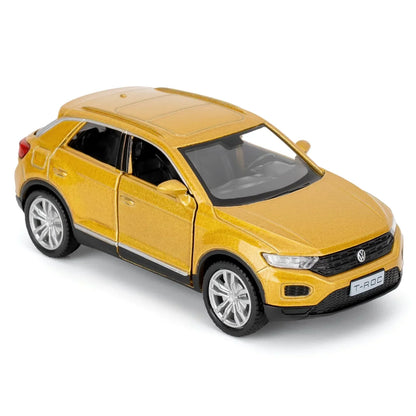 RMZ City Volkswagen T-Roc SUV 1:36 Die-Cast Car | Pull Back & Go | Openable Doors | Blue / Gold