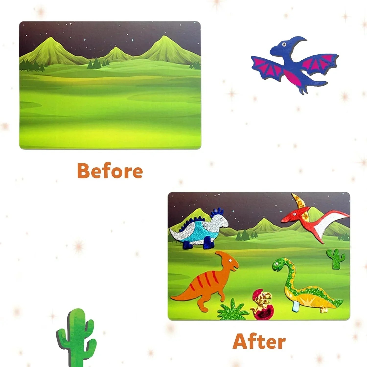 Skillmatics Art & Craft Activity - Foil Fun Dinosaurs, No Mess Art for Kids, Craft Kits & Supplies, DIY Creative Activity, Christmas Gifts for Boys & Girls Ages 4, 5, 6, 7, 8, 9, Travel Toys - Jaiman Toys