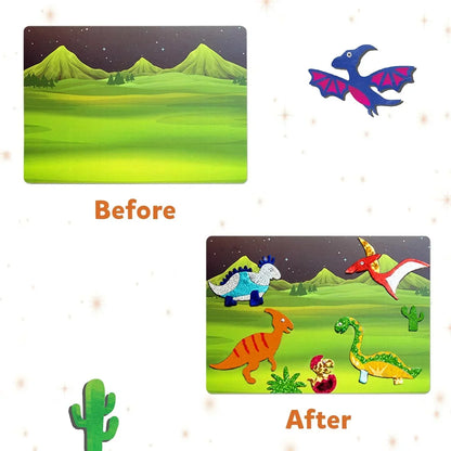 Skillmatics Art & Craft Activity - Foil Fun Dinosaurs, No Mess Art for Kids, Craft Kits & Supplies, DIY Creative Activity, Christmas Gifts for Boys & Girls Ages 4, 5, 6, 7, 8, 9, Travel Toys - Jaiman Toys