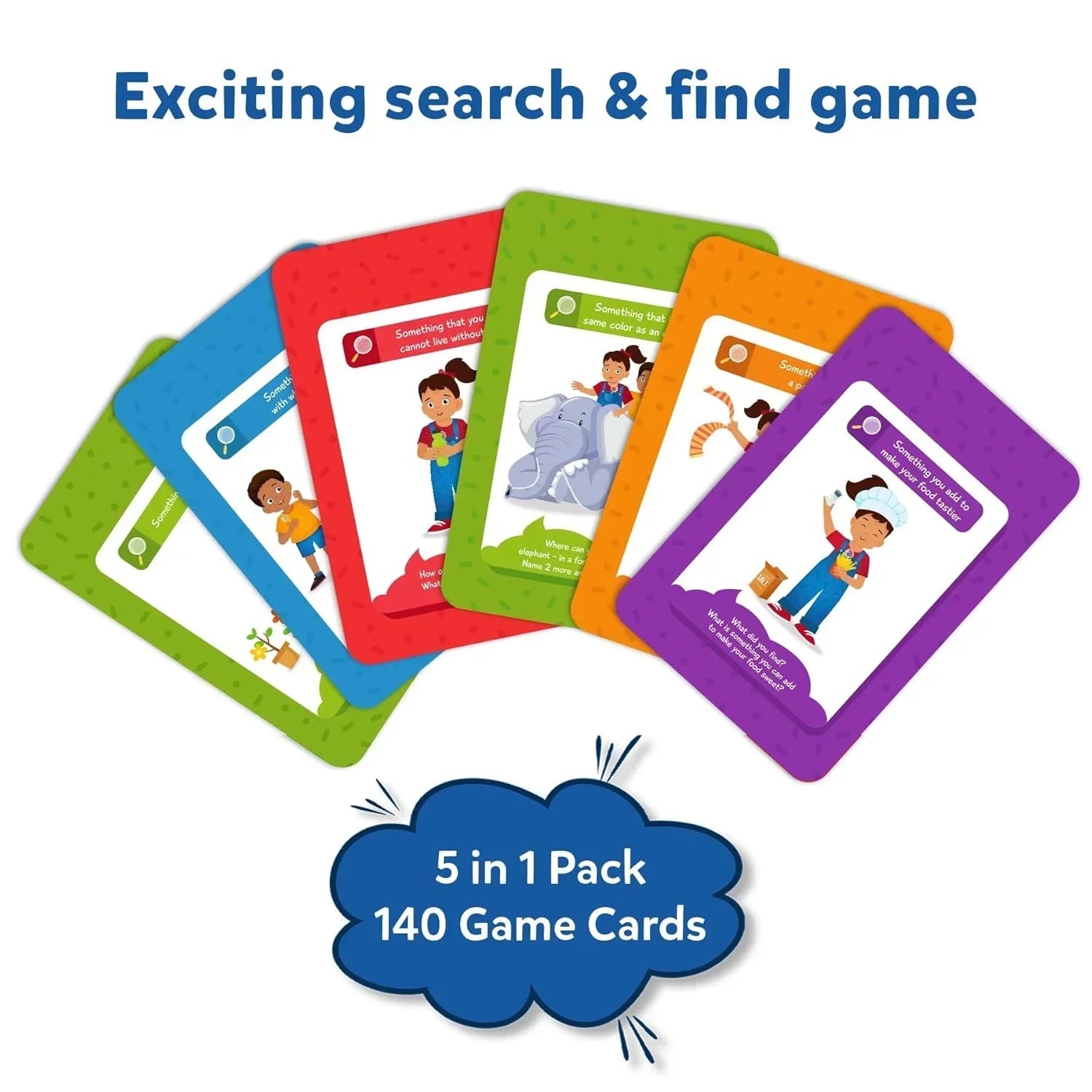 Skillmatics Card Game - Found It 5 in 1 Megapack, Scavenger Hunt for Kids, Girls, Boys, Fun Family Game, Gifts for Ages 4, 5, 6, 7 - Jaiman Toys