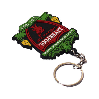 Liverpool F.C. Logo Rubber Keychain – Football Club Keyring for Fans