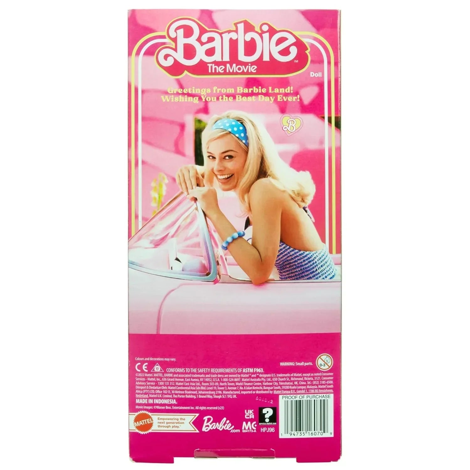 Barbie™ The Movie Doll Wearing Pink and White Gingham Dress with Daisy Chain Necklace - Jaiman Toys