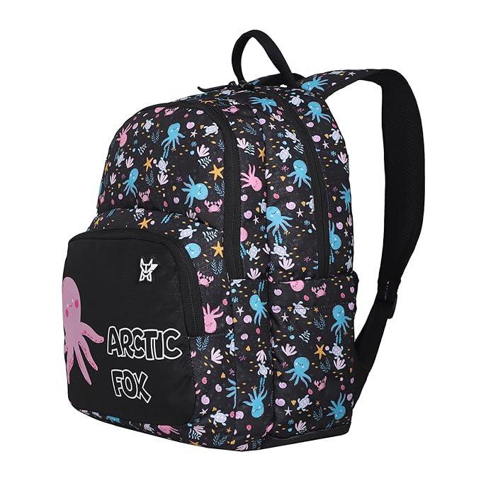 Arctic Fox Wink Octopus Black 21 Liters School Backpack for Boys and Girls - Jaiman Toys