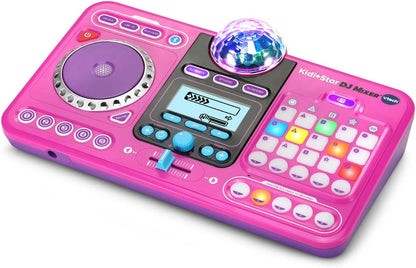 VTech Kidi Star DJ Mixer, Pink | Kids DJ Mixing Console with Bluetooth, DJ Turntable, Recording Studio, Sound Effects, Party Lights & Music Games | Interactive Music Toy