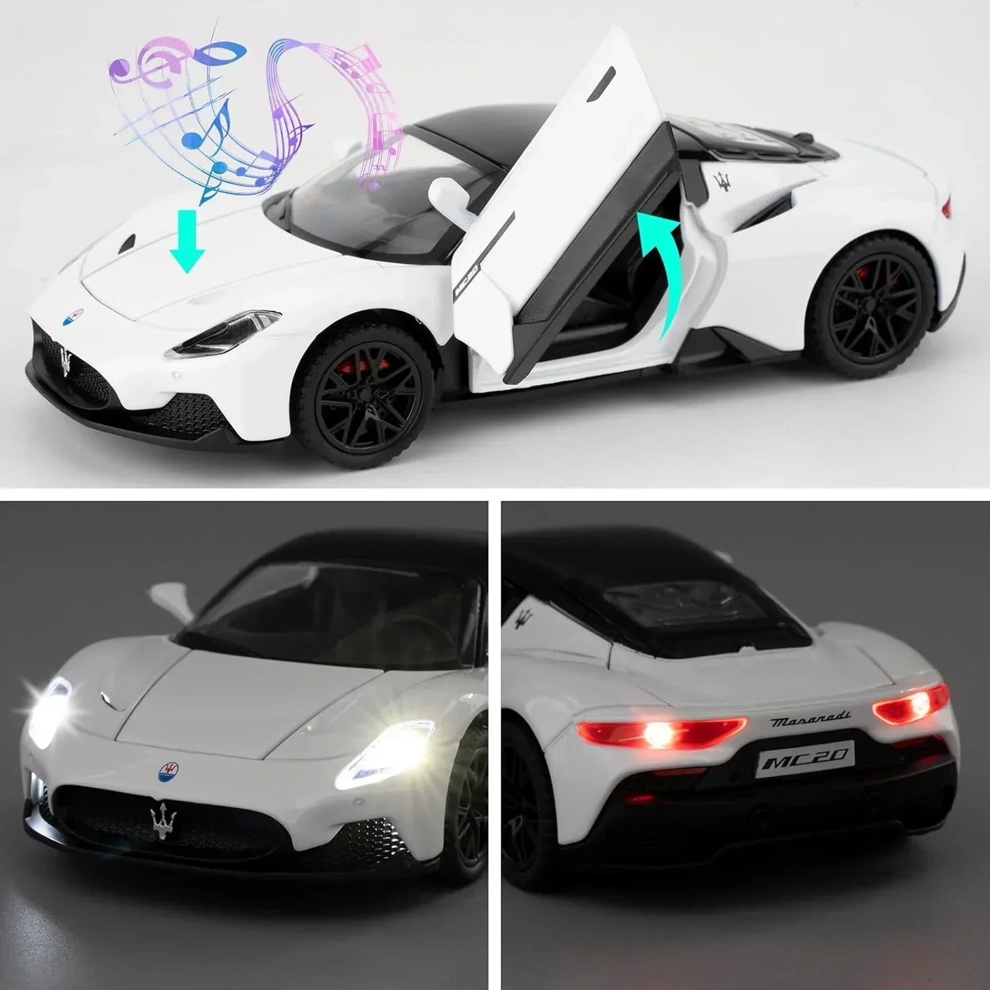 1:32 Maserati MC20 Diecast Alloy Model Car – Pull Back Toy with Sound & Light | Collectible Gift Toy - Jaiman Toys