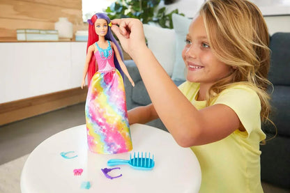 Barbie Dreamtopia Princess Doll 11.5-Inch | Two-Tone Fantasy Hair with Styling Accessories | Ages 3+