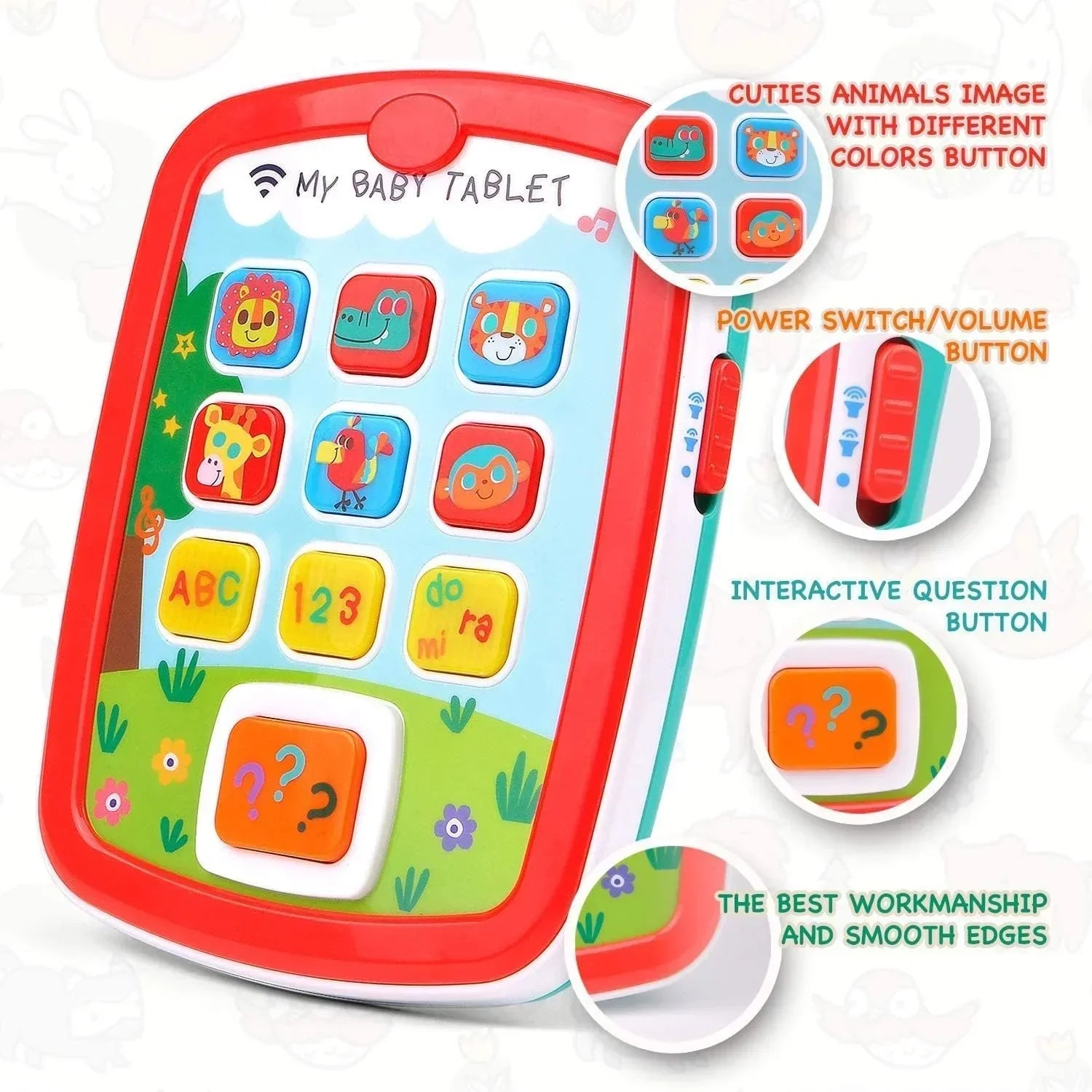 Hola! My Baby Tablet Mobile Tab with Music & Lights – ABC, Numbers, Colors Interactive Learning Toy for Toddlers | Multicolor, Ages 3+ - Jaiman Toys