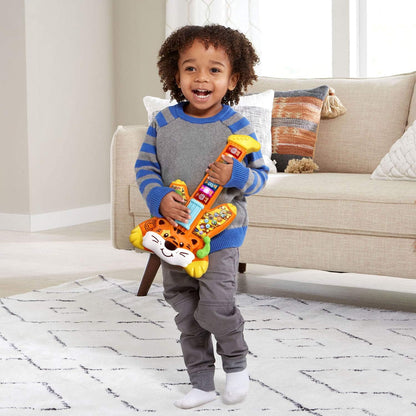 VTech Zoo Jamz Tiger Rock Guitar, Orange | Interactive Musical Learning Guitar with Lights, Songs, Animal Sounds & Educational Play for Toddlers