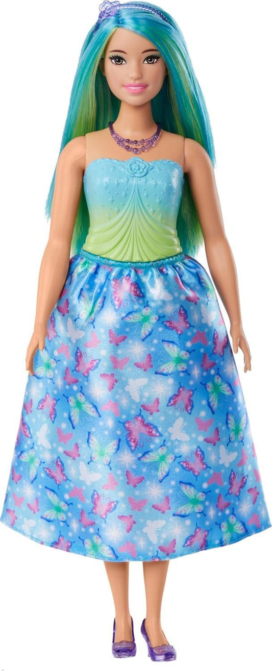Barbie Royal Doll with Pink and Blonde Fantasy Hair, Colorful Accessories, Pink Ombre Bodice and Butterfly-Print Skirt - Jaiman Toys