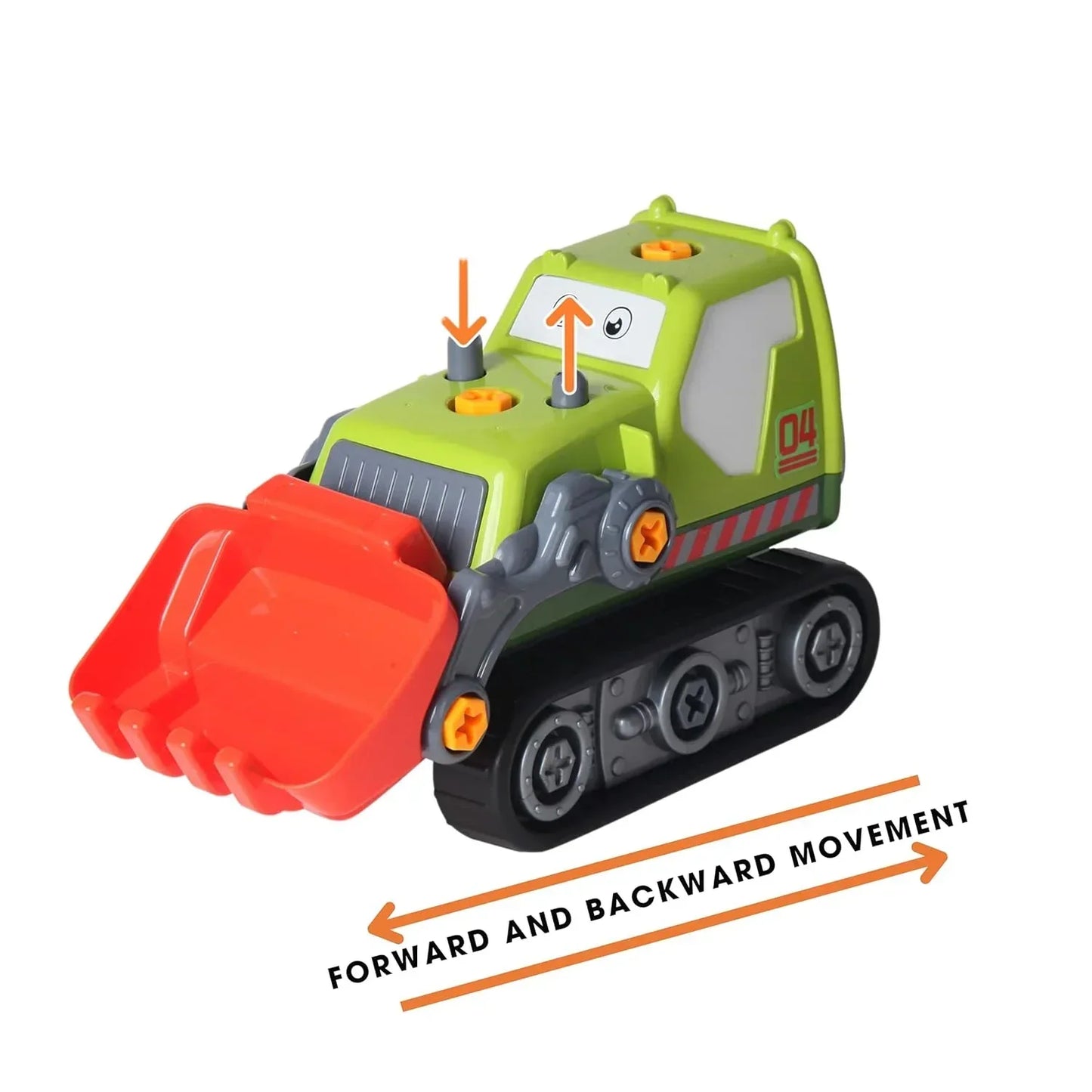 ThinkerPlace 2-in-1 Electric Detachable Bulldozer | Motorized Construction Vehicle Toy with Interchangeable Parts | DIY Assembly Engineering Set for Kids