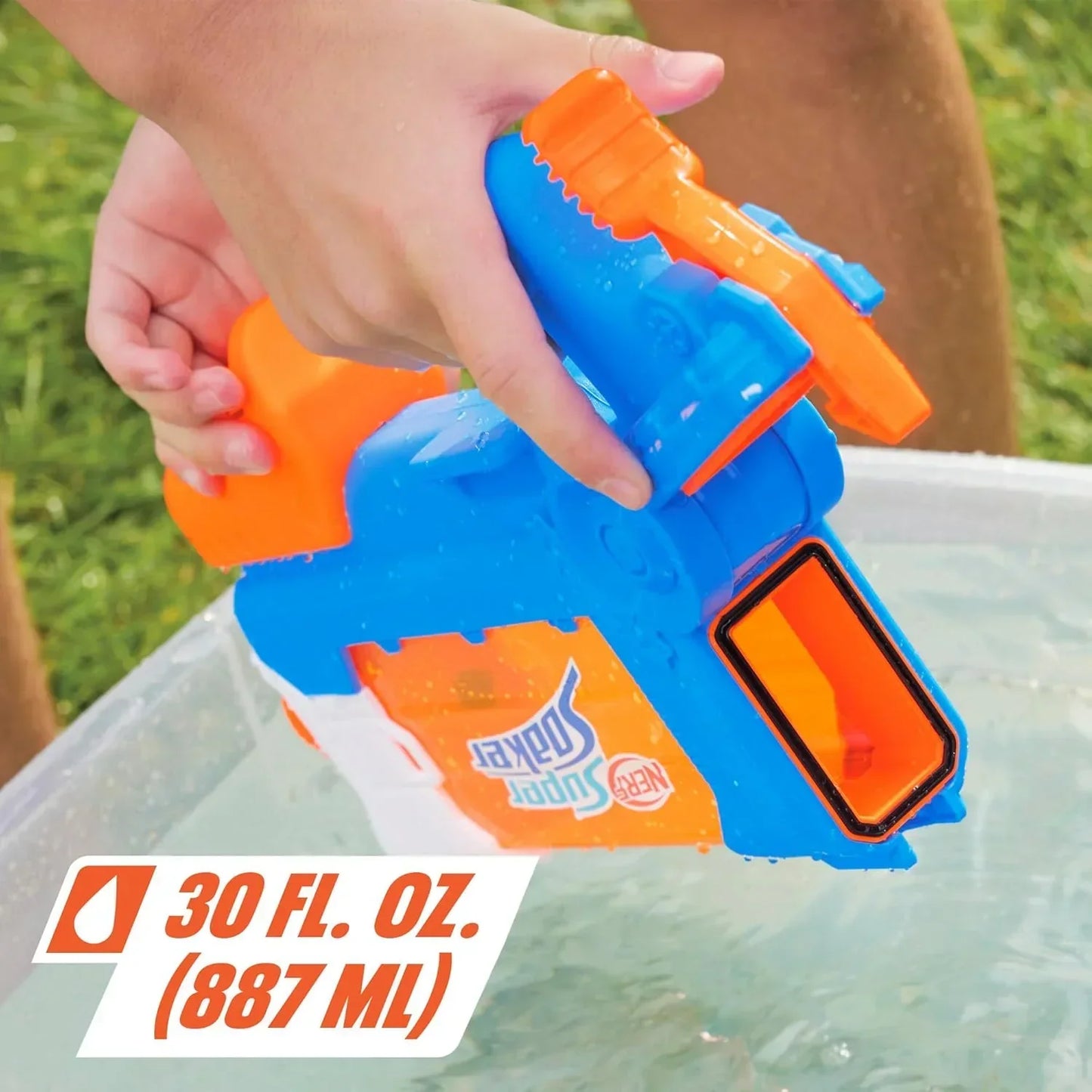 Nerf Super Soaker Flip Fill Water Blaster - 4 Spray Styles - Fast Fill - Large 890ml Water Tank - Pichkari for Outdoor Water Games, Branded Toy Pichkari for... - Jaiman Toys