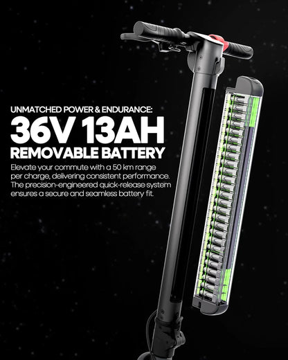 UBOARD X Pro Electric Scooter – 25Km Range, Fast Charging, Foldable E-Ride with LED Display & Dual Brakes (Black) - Jaiman Toys