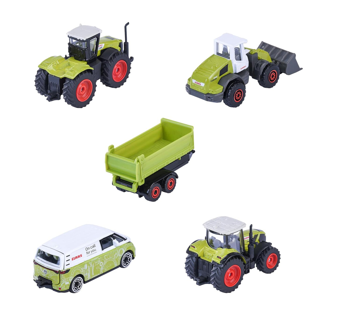 Majorette Farm Vehicle Gift Pack – CLAAS Tractor Toy Set with Trailer & Farm Machines | Die-Cast Vehicles (5 Pieces)