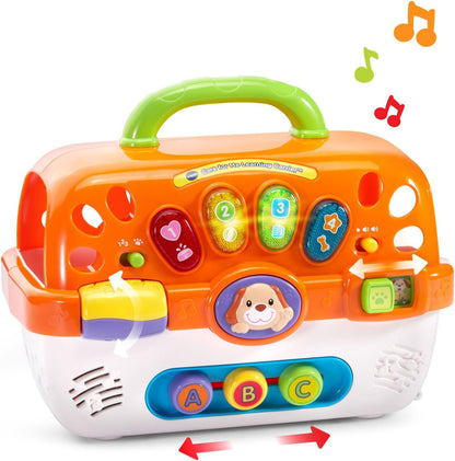 VTech Care for Me Learning Carrier Toy | Interactive Plush Puppy Pet Carrier with Accessories, Sounds, Music & Early Learning for Toddlers