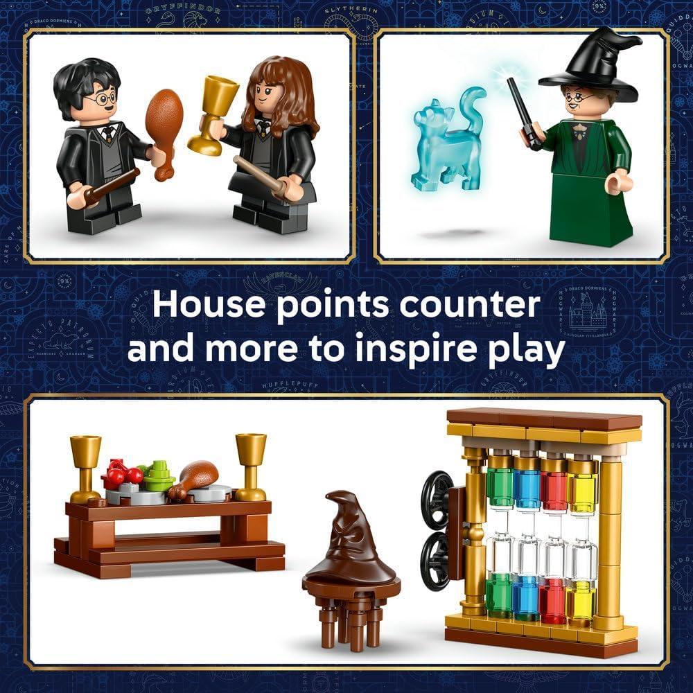 LEGO Harry Potter 76460 Hogwarts Castle: Sorting Hat Ceremony Toy - Collectible Patronus, Hermione & Draco Malfoy Minifigures with Wands & a Spinning Wheel - Gift for 7+ Year Old Girls & Boys