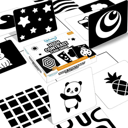 Skillmatics Large Flash Cards for Babies & Infants - High Contrast, Newborn Visual Stimulation & Sensory Development for 0 to 12 Months, 60 Pictures, Gifts, Travel Friendly - Jaiman Toys