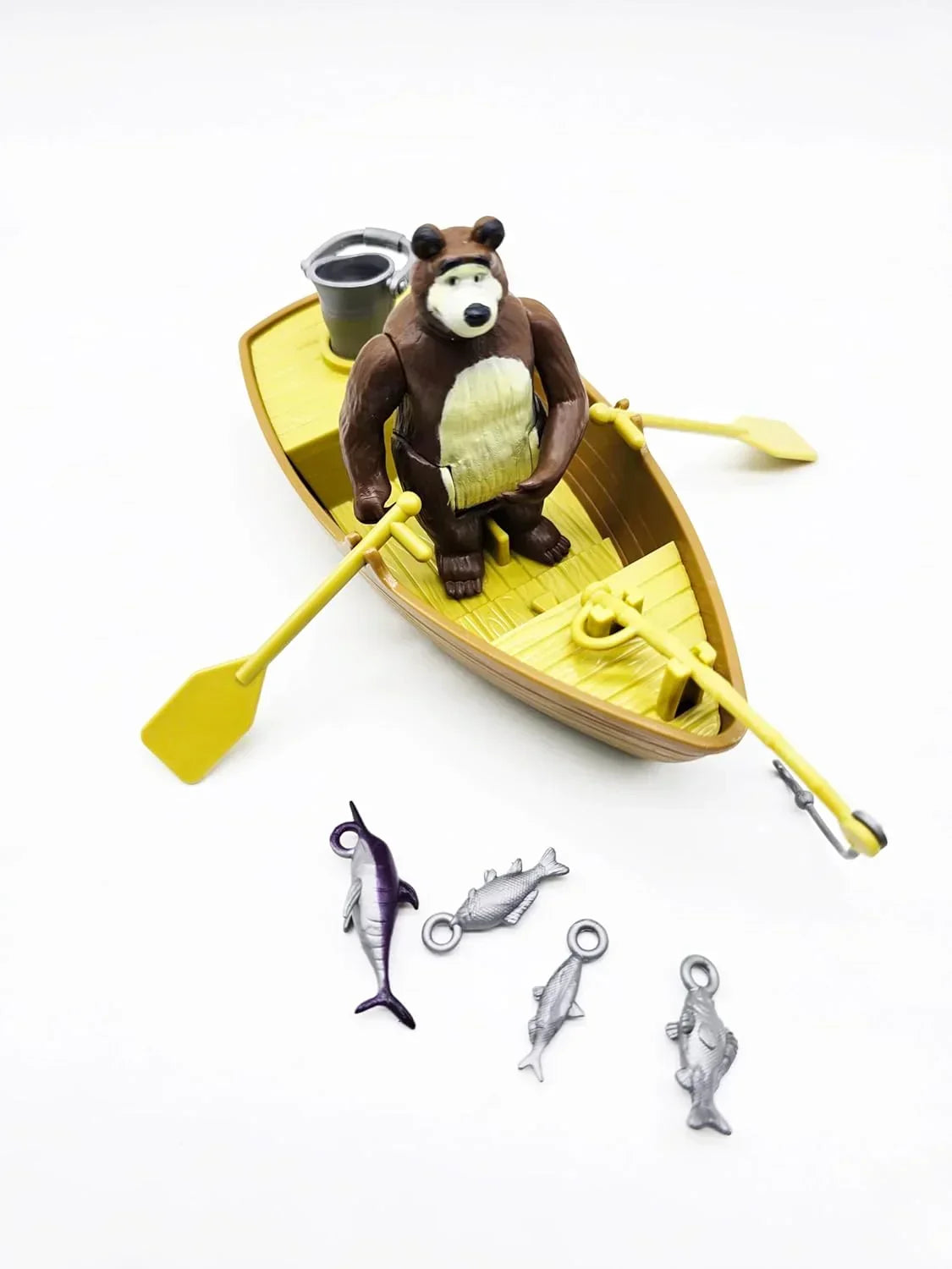 Masha and The Bear by Fratelli (3 Inch Masha Series Bear Doll and Its Boat and Fishing Accessories) - Jaiman Toys