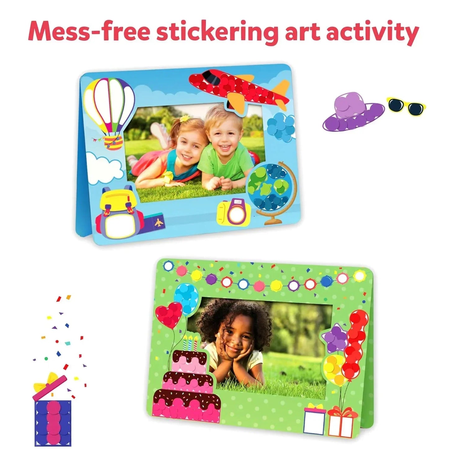 Skillmatics Art Activity - Dot It Photo Frames, Mess-free Sticker Art for Kids, Craft Kits, DIY Activity, Gifts for Boys & Girls Ages 3, 4, 5, 6, 7, Travel Toys for Toddlers - Jaiman Toys