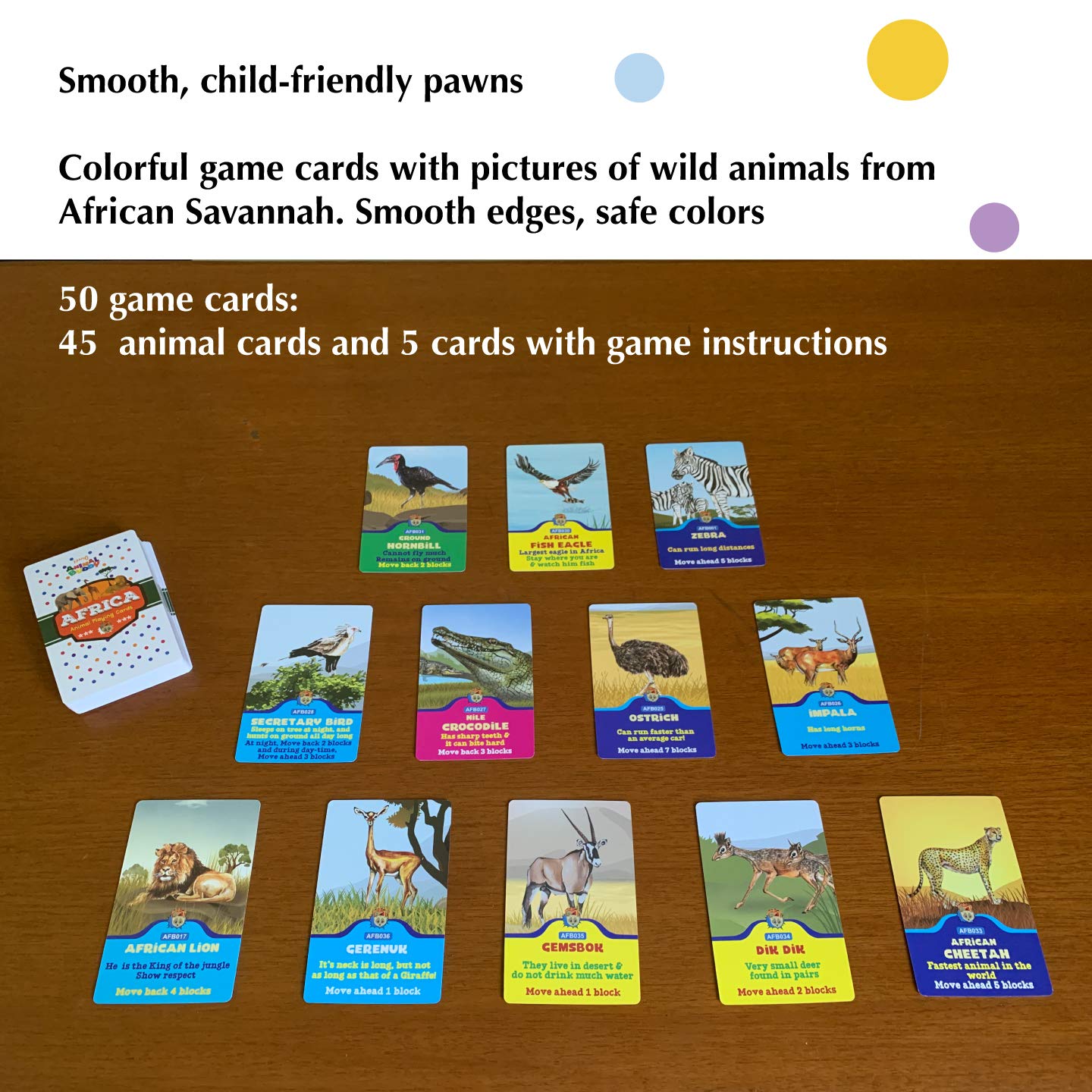 KAADOO Animal Buddy Africa Edition Board Game | Educational Wildlife Discovery Game for Kids 4+ Years | Learn African Animals Through Play | 2 Player Family Board Game | Made in India
